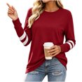 thumbnail image 5 of Miqool Shirts for Women Crew Neck Long Sleeve Pullover Casual Basic Tees Trendy Athletic Sports Tops, 5 of 8