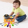 thumbnail image 5 of 15Pcs Kitchen Playset, Toddler Pretend Cooking Play Pots, Pans, Utensils Cookware, Daily Food Fruit Veges, Toddlers Pretend Cooking Playset Acccessories with Pots Pans, Learning Gift for Child, 5 of 6