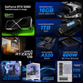 thumbnail image 3 of PC Gamer Completa Xtreme PC Gaming NVIDIA GeForce RTX 5060 AMD Ryzen 7 5700 16GB SSD 1TB Monitor Curvo 27 180Hz Sistema Liquido WIFI White gaming 1080p, estudios y multitarea, 3 of 6