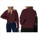 thumbnail image 3 of Cárdigan Holgado de Cuello Redondo, Larga, con Cremallera Frontal, para Mujer, Moderno Suéter de Punto con Cremallera, Abrigos de Otoño. Vino Tinto XL, 3 of 7