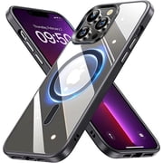 Entronix Magnetic Clear Case Compatible with iPhone 12 / 12 Pro, Soft Edges Transparent Cover, Black