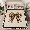 thumbnail image 2 of Feelyou Leopard Print Bow-tie Twin Sheet Sets, Cheetah Wildlife Bedding, 3-Piece, 2 of 7