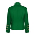 thumbnail image 5 of Sexlip Women Stand Collar Military Style Blazer Jacket Double Row Gold Stripe Button Decor Cropped Long Sleeve Costume Outer Coat For Party Stage Green XXL, 5 of 6