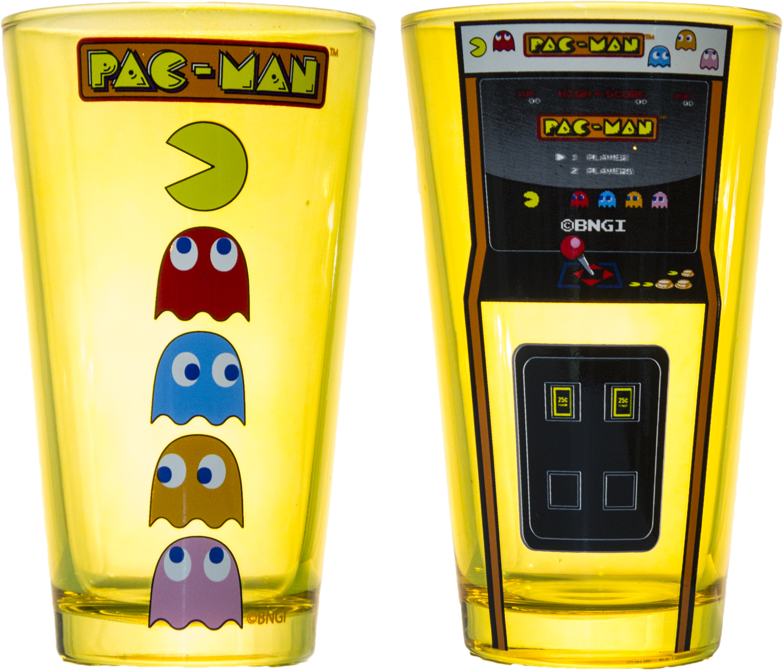 Set of Two Classic PacMan Arcade Style Pint Glasses