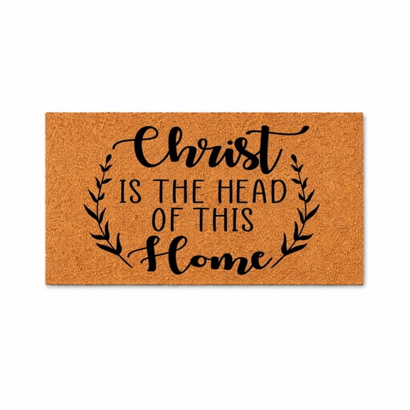 Christ Is The Head Of This Home Doormat, Religious Welcome Mat, Christian Front Door Decor, Housewarming Gift, Closing Gift 1462 (16x24 inches) 1462