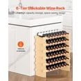 thumbnail image 2 of Botellero VEVOR, apilable, modular, 6 niveles, 48 botellas, madera de bambú, 2 of 9