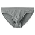 thumbnail image 1 of VOAVEKE Mens Plus Size Underwear, Mens Loose Brief,Men's Mid-Rise Threaded Solid Color Briefs Underwear,Gray,M, 1 of 2