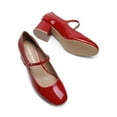 thumbnail image 5 of Women's Mary Jane Block Heel Pumps with Square Toe and Buckle Strap, 5 of 6