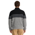 thumbnail image 2 of Suéter tipo mock con botones para hombre Izod, bloque de color negro, talla mediana, 2 of 4