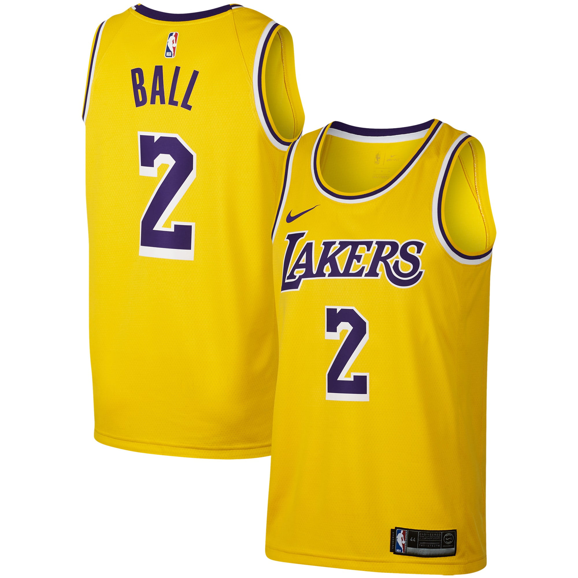 Lonzo Ball Los Angeles Lakers Nike Replica Swingman Jersey - Icon Edition - Gold