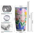 thumbnail image 6 of 20 Oz Pioneer Flower Coffee Tumbler Double Wall Insulated Stainless Steel Water Bottle | Metal Reusable Thermoses Flask with Cup Cap | Leak & Sweat Proof with Anti-Dust Lid, 6 of 7