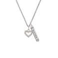 thumbnail image 2 of Delight Jewelry Silvertone AB Crystal Open Heart Silvertone Mother Daughter Bar Charm Necklace, 23", 2 of 4
