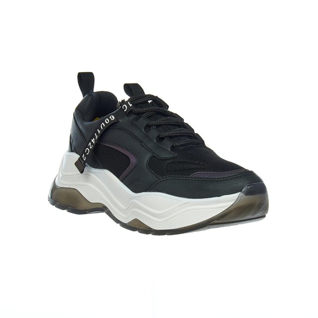 Tenis Con Plataforma Casuales Urbanos Tipo Piel Negro negro 25 Incógnita 088D3P