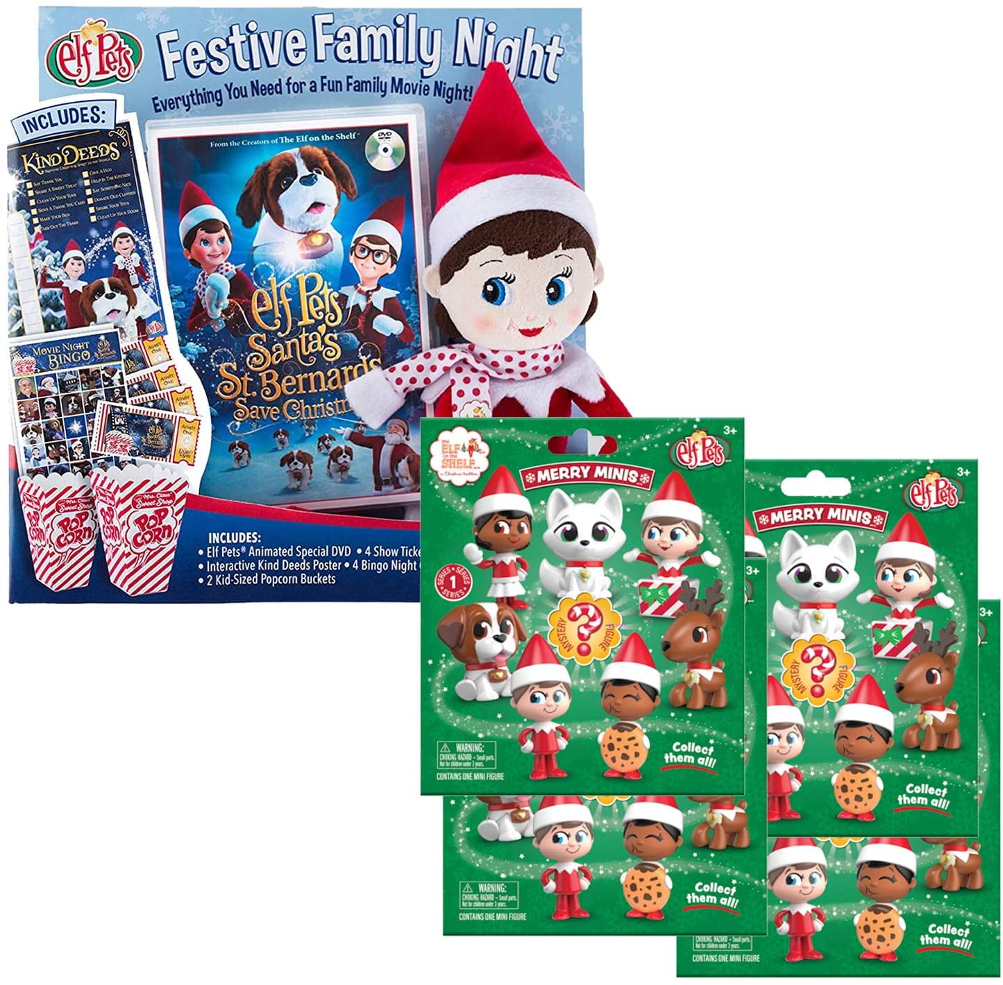 The Elf on the Shelf Festive Family Nights and 4 Merry Mini Figures ...