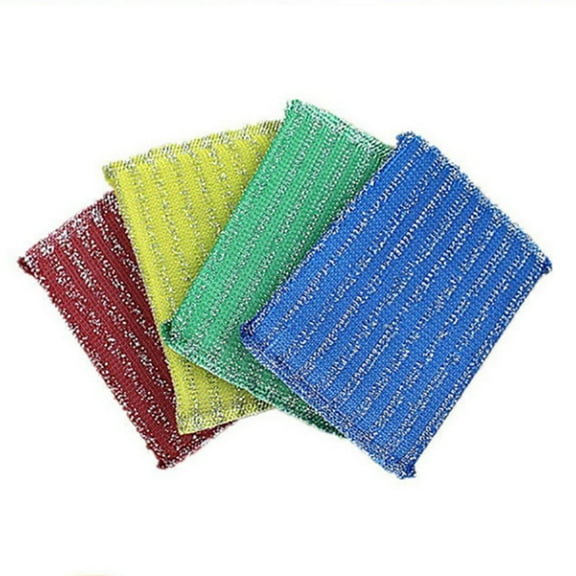 Casewin Nylon Cleaning Scrub Pad 4 Pack, Long-Lasting and Reusable Dishwashing Sponge,All-Purpose Scouring Pads Sponge for Kitchen,Bathroom