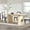 Birch, variant on Modern Vertical Reeded Wood Plinth-Base Dining Table - 68 Inch - Black