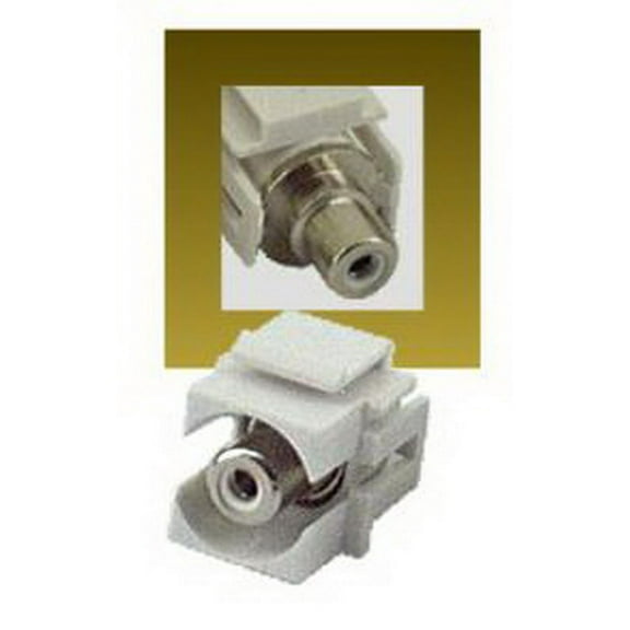 IEC RJRCAYF-F-WH Yellow RCA Female to Female Connector on White Keystone