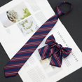 thumbnail image 3 of Corbata masculina con cuello de flores para estudiantes femeninas, a juego, uniforme universitario, estilo a rayas, cuadros, cremallera, lazo sin nudos, 3 of 5