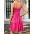 thumbnail image 6 of Asoul Women Built-in Bra Summer Dresses 2025 Casual Sundress Adjustable Strap Tiered Cami Dress with Pockets, 6 of 7