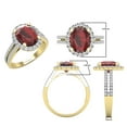 thumbnail image 4 of Dazzlingrock Collection 10X8mm Oval Garnet & Round White Diamond Halo Style Engagement Ring for Women (0.40 ctw, Color I-J, Clarity I2-I3) in 10K Yellow Gold, Size 8, 4 of 6