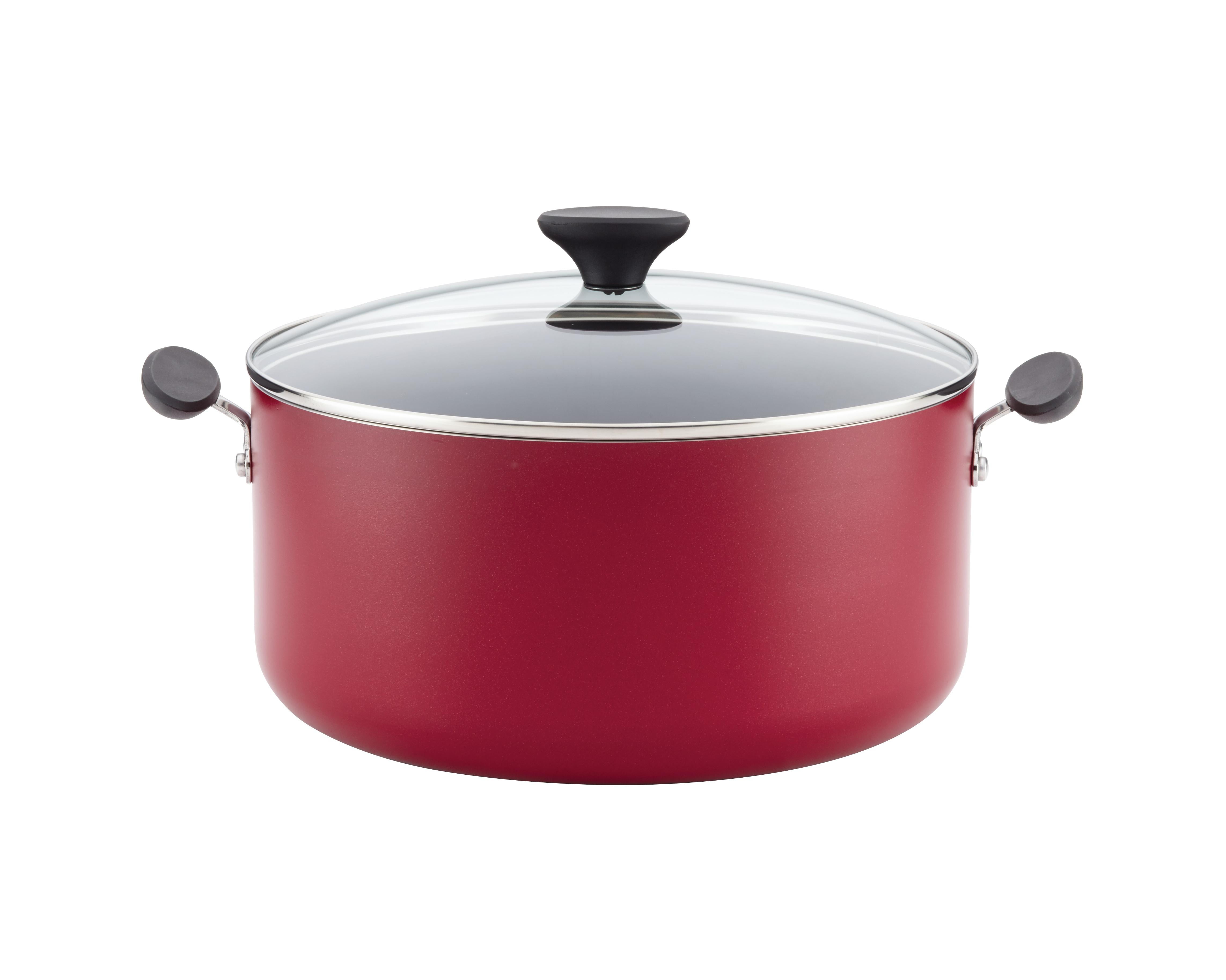 Farberware Reliance 10qt Aluminum Nonstick Wide Stock Pot Red