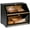 Black, variant on Double Layer Large Bread Box for Kitchen Counter, Wooden Large Capacity Bread Storage Bin (Black)