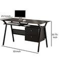 thumbnail image 5 of Weaving 2-drawer Computer Desk Black, 5 of 5
