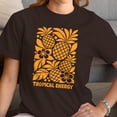 thumbnail image 3 of Smartprints Tropical Energy Pineapple Floral Women's T-Shirt Dark Chocolate, Cotton, S, 3 of 4