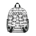 thumbnail image 3 of Artistic Student Backpack – Vintage Fashion with Abstract Tribal Style, Ink and Sketch Geometric Plaid Design, Rustic Aesthetic Bag, 3 of 3