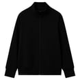 thumbnail image 5 of Dqueduo Women's Casual Zipper Coat Top, Solid Color Long Sleeve Stand Collar Pullover for Daily Wear, Comfortable Polyester Fashion Top, 5 of 6