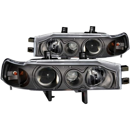 - ANZO 1990-1993 Honda Accord Projector Headlights w/ Halo Black 1pc