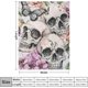 thumbnail image 4 of Manta de forro polar suave y cálida con diseño de calavera de azúcar y flores y mariposas para mujeres y hombres, ideal como regalo para viajes, aviones, camas, sofás y coches, de 40 x 50 pulgadas, 4 of 6
