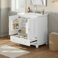 thumbnail image 4 of 30" Bathroom Vanity with Ceramic Sink, Solid Wood Frame Bathroom Sink Cabinet with Adjustable Shelf, Drawer with Divider, Solid Wood Feet, 4 of 9