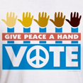 thumbnail image 3 of CafePress - Vote Peace Fitted T Shirt - Fitted T-Shirt, Vintage Fit Soft Cotton Tee, 3 of 4