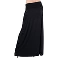 thumbnail image 5 of ToBeInStyle Women's Premium Rayon-Blend Relaxed Fit Maxi Skirt - Black - Small, 5 of 7