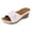White, variant on Womens Wedge Sandals Boho Flower Open Toe Platform Slides Shoes Summer Casual Slip on Walking Sandals, 36