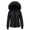 Black, variant on DuoJiaJ Winter Sweater Coat Warm Thickened Down Jacket Long Sleeve Thermal Overcoat With Faux Hood Womens Fashion Black XXXXL