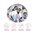thumbnail image 3 of Yiaed Bright Butterflies1 Print Reusable Shower Cap & Bath Cap & Lined, Oversized Waterproof Shower Caps Designed for all Hair Lengths, 3 of 7