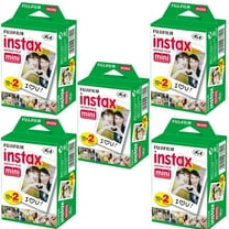 5 Packs of Fujifilm Instax Mini Twin Pack Instant Films - 100 Exposures!