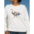 thumbnail image 2 of Colorful Ostrich Design Sweatshirt Women -Image by Shutterstock, Female 4X-Large, 2 of 4