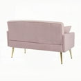 thumbnail image 6 of Modern Pink Teddy Fabric 2-Seater Sofa with Solid Wood Frame, 6 of 8