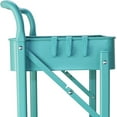 thumbnail image 3 of Alexent Foldable 3-Tier Blue Metal Rolling Utility Cart, No Assembly Required, Storage Shelves with Lockable Wheels for Kitchen Bathroom Home Organization, 3 of 9