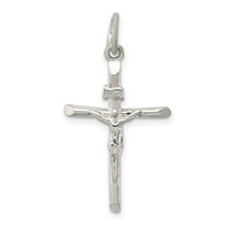 Auriga Fine Jewelry 925 Sterling Silver INRI Crucifix Cross Pendant for Women (L - 34mm, W - 18mm)