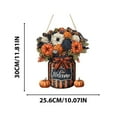 thumbnail image 3 of Japceit Pumpkin Welcome Sign, Wooden Hanging Decoration for Halloween Festival, Rustic Porch, Door, Wall Decor for Seasonal, Themed Party Setup, 3 of 5