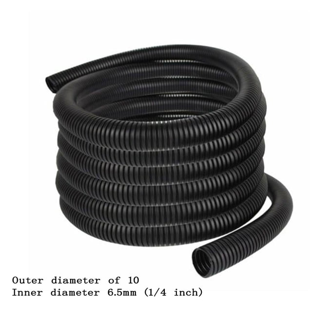 Tube Protecteur 1/4 Pouces 3/8 Pouces 98 Pieds Tube de Couleur Noire Fil Fendu