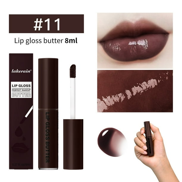 Hot6sl Ofertas y Liquidaciones Lápiz Labial Hidratante y Humectante Butter Gloss Lápiz Labial Glaseado En Agua Lápiz Labial de Vidrio Lápiz Labial de 8 Ml