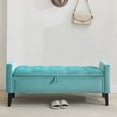 thumbnail image 4 of Domicare Velvet Storage Ottoman Bench with Lid, Ottoman with Storage for Living Room, Storage Ottoman Bench & End of Bed Bench, Upholstered Foot Rest,Teal, 4 of 12