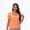 Coral color, variant on Women's Square Neck Ruffle Short Sleeve T-Shirt, S-3XL