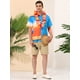 thumbnail image 3 of INSPIRE CHIC Camisas de patchwork con bolsillo en el pecho y manga corta con botones y estampado hawaiano para hombre Azul L, 3 of 6