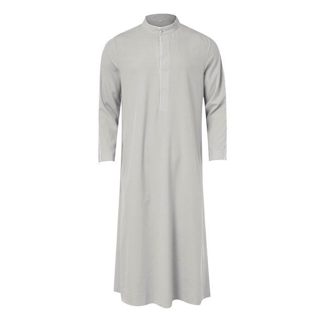 XDZJLR Mens T Shirts Arabia Casual Long Sleeve Pocket Loose Robe Muslim Robe Shirts for Men
